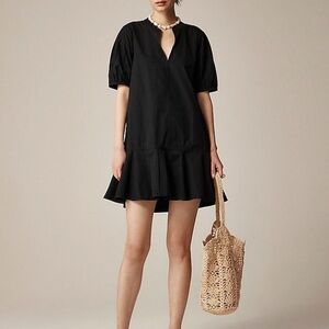J. Crew Black Mini Dress with Ruffle Hem, Size Small, NWT